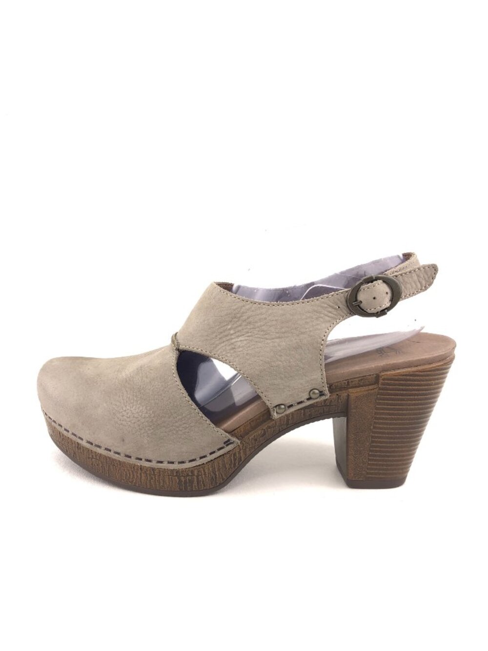 Dansko Riley Taupe Nubuck Heeled Sandals EUR 41